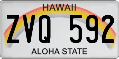 HI license plate ZVQ592