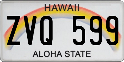 HI license plate ZVQ599