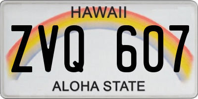 HI license plate ZVQ607