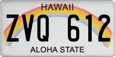 HI license plate ZVQ612