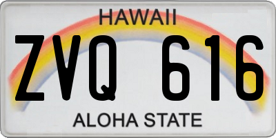 HI license plate ZVQ616