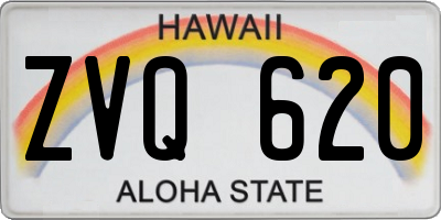HI license plate ZVQ620