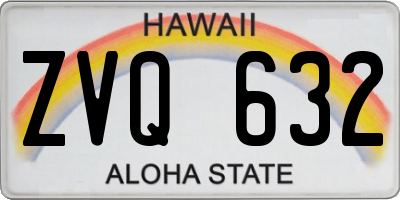 HI license plate ZVQ632