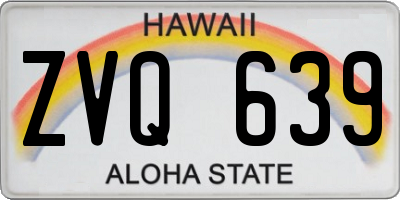 HI license plate ZVQ639