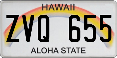 HI license plate ZVQ655