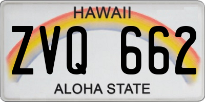 HI license plate ZVQ662