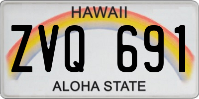 HI license plate ZVQ691