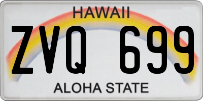 HI license plate ZVQ699