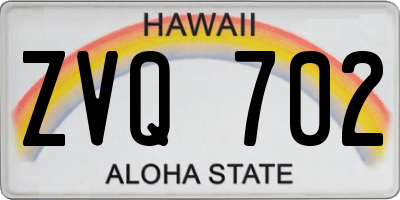 HI license plate ZVQ702