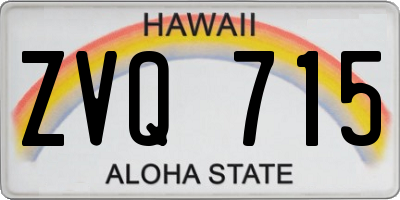 HI license plate ZVQ715
