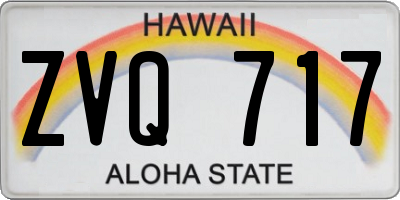 HI license plate ZVQ717