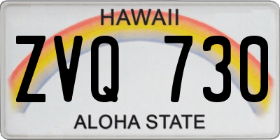 HI license plate ZVQ730