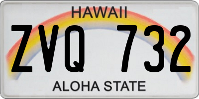HI license plate ZVQ732