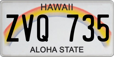 HI license plate ZVQ735