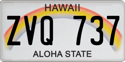 HI license plate ZVQ737
