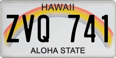 HI license plate ZVQ741