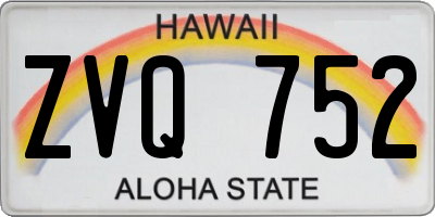 HI license plate ZVQ752