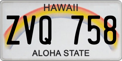 HI license plate ZVQ758