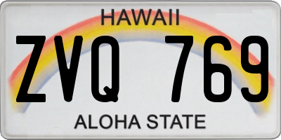 HI license plate ZVQ769