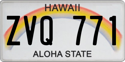 HI license plate ZVQ771