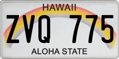 HI license plate ZVQ775