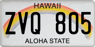 HI license plate ZVQ805