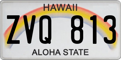 HI license plate ZVQ813