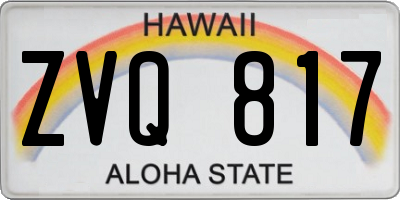 HI license plate ZVQ817