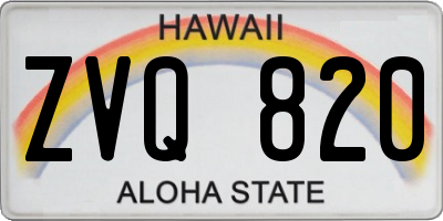 HI license plate ZVQ820