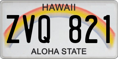 HI license plate ZVQ821