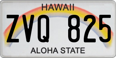 HI license plate ZVQ825