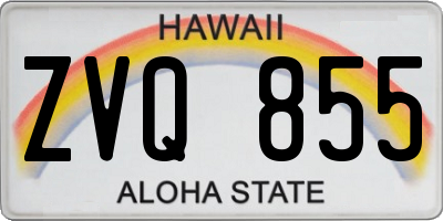 HI license plate ZVQ855