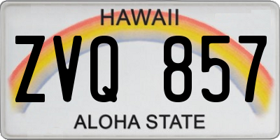 HI license plate ZVQ857