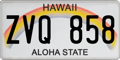HI license plate ZVQ858