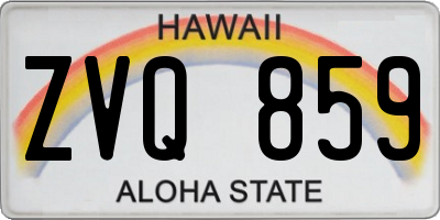 HI license plate ZVQ859