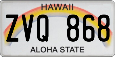 HI license plate ZVQ868