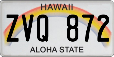 HI license plate ZVQ872