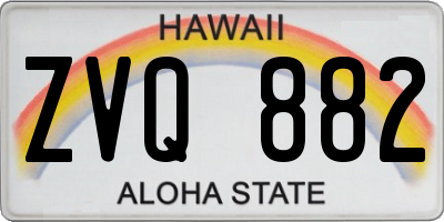 HI license plate ZVQ882