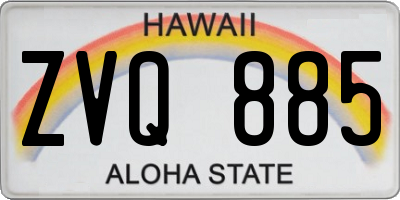 HI license plate ZVQ885