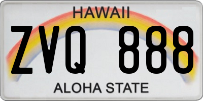 HI license plate ZVQ888