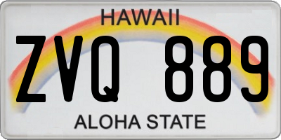 HI license plate ZVQ889