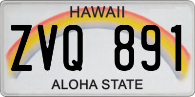HI license plate ZVQ891