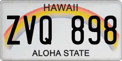 HI license plate ZVQ898