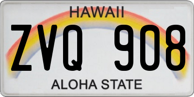 HI license plate ZVQ908