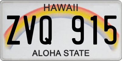 HI license plate ZVQ915