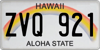 HI license plate ZVQ921