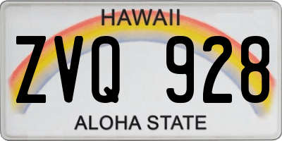 HI license plate ZVQ928