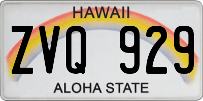 HI license plate ZVQ929