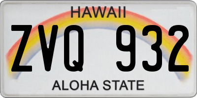 HI license plate ZVQ932