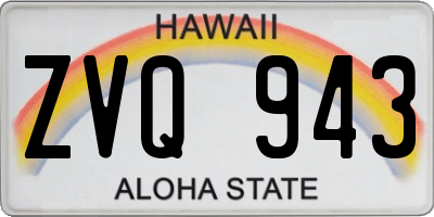 HI license plate ZVQ943